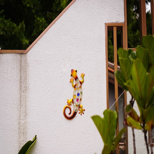 Quality Animal Metal Hanging Garden Ornaments Yard Art Turtle / Gecko / Bird for sale