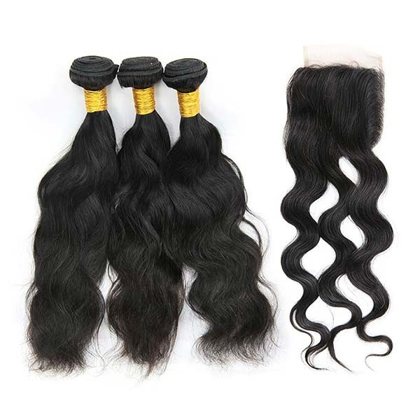 Quality 20 Inch Malaysian Curly Hair Bundles With Closure Natural Wave CE Certification for sale