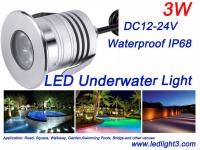 China 3W CREE XBD Led Underwater Light IP68 Waterproof DC12-24V Swimming Pool Fountain Landscaping lighting factory