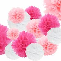 China Outdoor Paper Flower Decorations / 25cm Tissue Paper Hanging Wedding Decorations factory