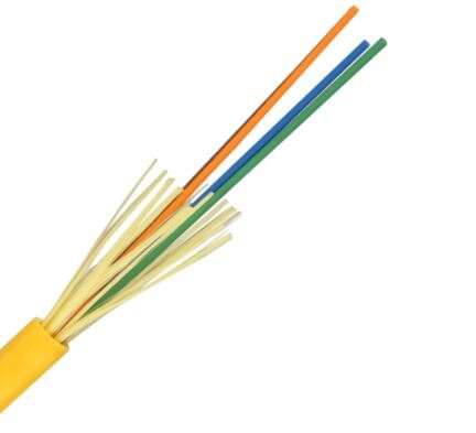 Quality Yellow Fiber Optic Cable 14 Core tight buffer or loose tube indoor cable GJFJV-14B1 9/125 for sale