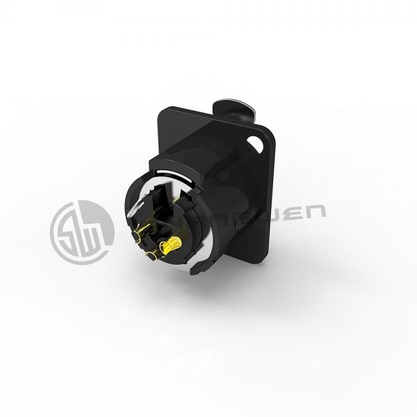 Quality Outdoor XLR 3 Pin Connector D Mounting Female Connector Socket IP40 for sale