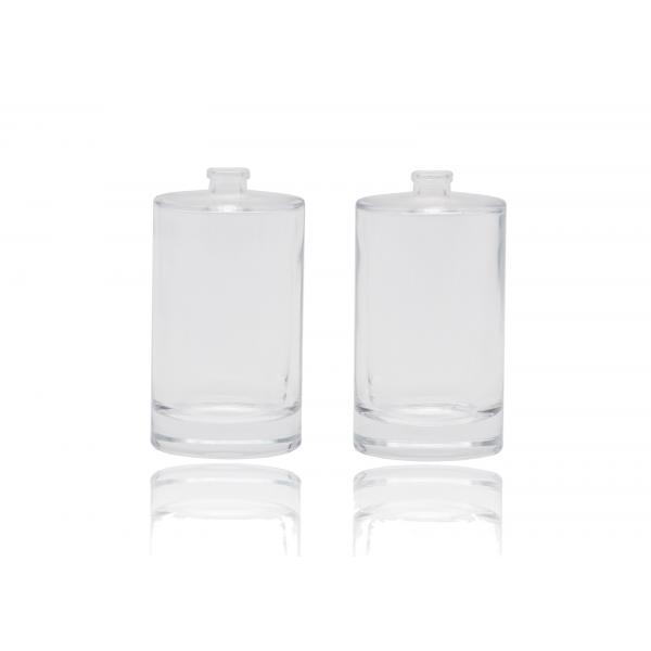 Quality Round Shape Glass Perfume Spray Bottles 50ml With Black Snap On Perfume Pump for sale