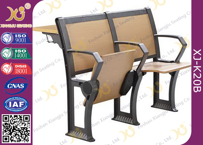 China Attractive Design Finished Black Epoxy Powder Lecture Hall Seats With Writing Board factory