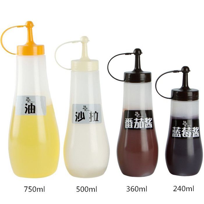 China 240ml Plastic Squeeze Bottles 8 Oz Condiment Dispenser Empty Plastic Sauce Bottles SGS factory