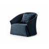 China Blue Linen Upholstery Sofa Set , Elegant Lounge Chairs Italian Style factory