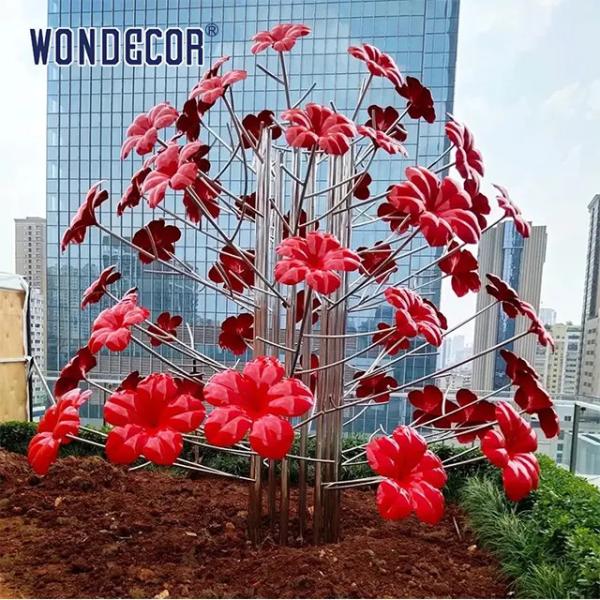 Quality 150cm Outdoor Metal Sculpture Flower Sea Metal Garden Statues for sale