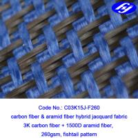 Quality Plane Pattern Carbon Aramid Fabric Carbon Blue Carbon Kevlar Hybrid Fabric for sale