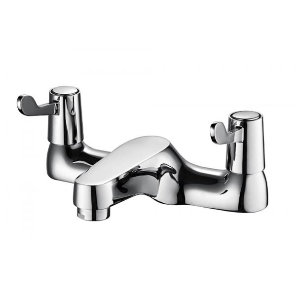 Quality Polished Chrome Hand Wash Basin Mixer Taps / Dual Handle Shower Faucet Taps for sale