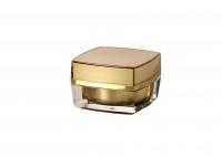 China Plastic Gold Cosmetic Cream Jar , 15g 30g 50g Acrylic Square Cream Jar factory