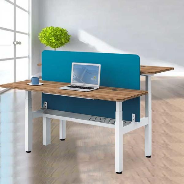 Quality 2 Person Adjustable Workstation Desk Electric Sit Stand Automatic Lifting for sale