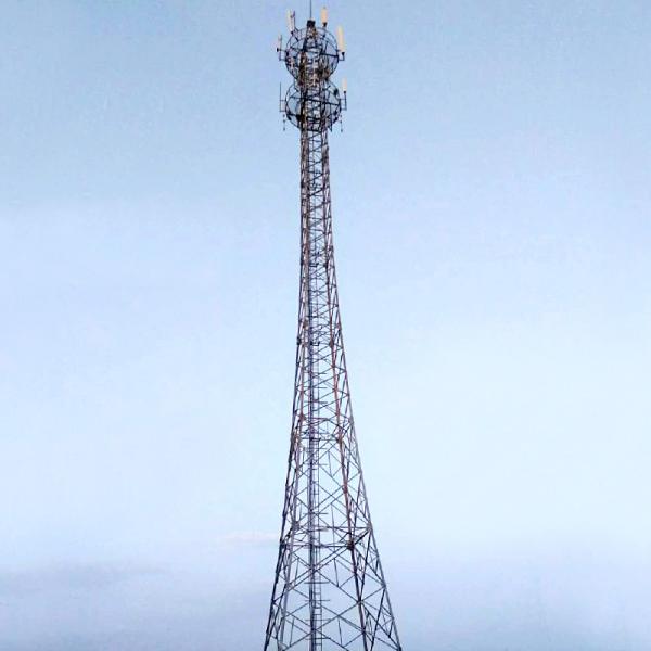 Quality Self Supporting 4 Legs Telecommunication Steel Tower Galvanized 100m for sale