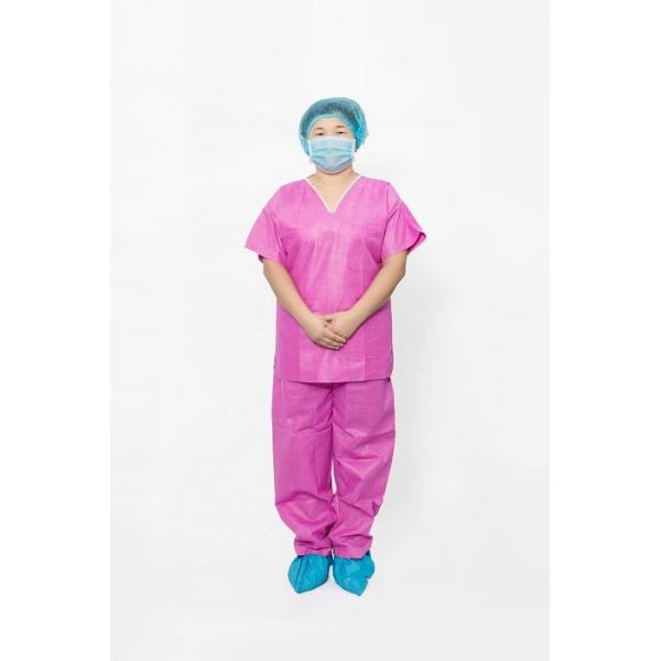 Quality S-XXL Hospital Surgical Scrubs , Pink Hospital Scrubs Pharmaceutical for sale