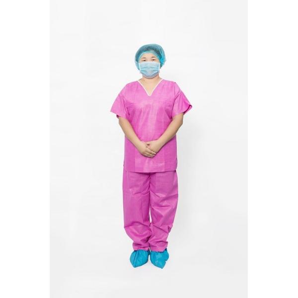 Quality S-XXL Hospital Surgical Scrubs , Pink Hospital Scrubs Pharmaceutical for sale