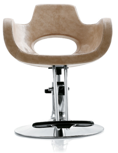 Cream Portable Hair Stylist Chair Pu Leather Salon Barber Chair