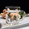 China Colored Coffee Tea Mug Glass Water Cup Stock 250ml With Handle Office factory