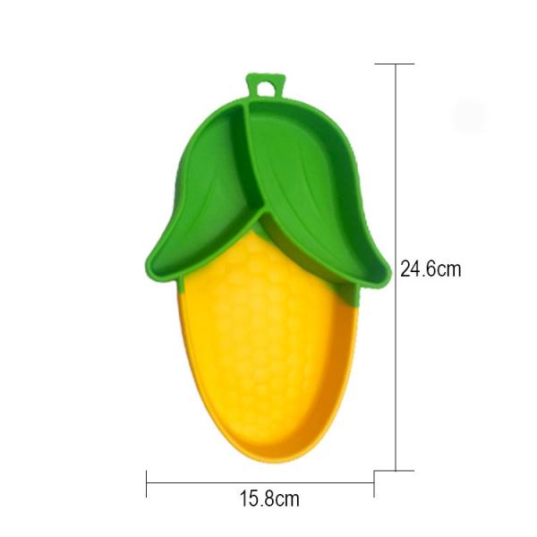 Quality 3pcs Silicone Baby Feeding Plate Set Food Grade Corn Shape Customized Size for sale