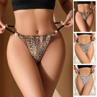 China Sexy Womens Underwear G String Leopard Girls Low Waist Panties Slutty Thin Shine Belt Adjustable factory