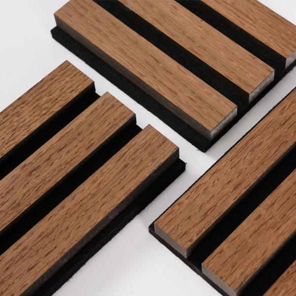 Quality Natural Wood Acoustic Panels Slotted Slat Wall Panels for Wooden Cinema Room for sale