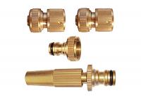 China Forged Brass Water Hose Nozzle Kit with Complete Click Easy Connect Hose Coupling and Tap Connector factory
