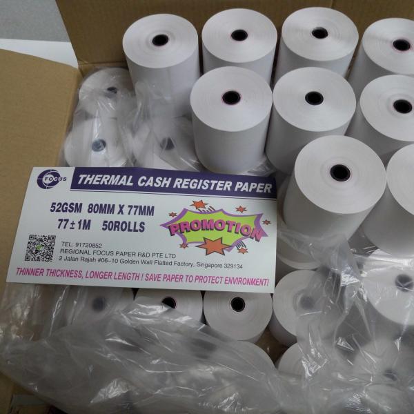 Quality 80 X 80mm Paper Roll For Receipt Printer SGS Thermal Paper Rolls 58mm X 40mm for sale