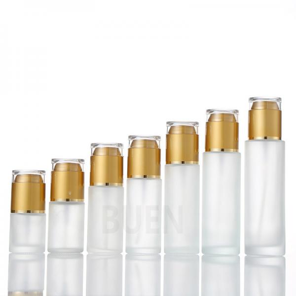 Quality Screw Glass Frosted Glass Cosmetic Jars Cylinder Shape Glass Lotion Jars for sale