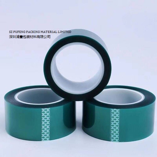 Quality PET 0.06mm High Temperature Masking Tape , Green Heat Resistant Silicone Tape for sale