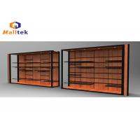 China Stainless Steel Spice Wood Display Rack Wall Mounted Wood Shelving Units For Shops factory