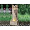 China Geometry Single Column Stone Fountain Water Feature factory
