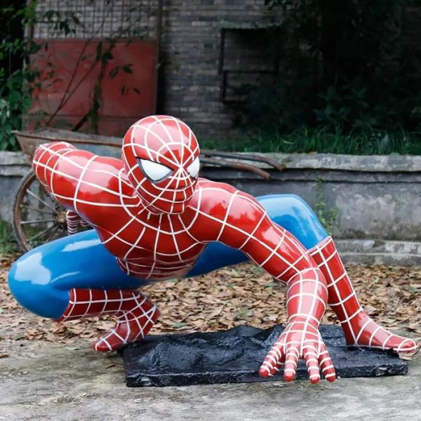 Quality Fiberglass Marvel Spider Man Statue Life Size Spiderman Statue for sale