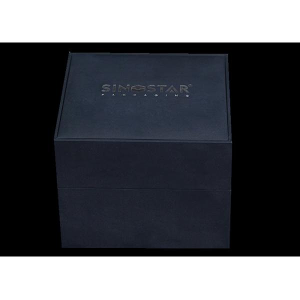 Quality Square Watch Presentation Box , Plastic + Dark Blue Paper Gift Box For Wrist for sale
