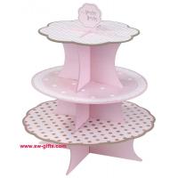China Fashion Colorful Design 3 Tier Paper Cardboard Cupcake Stand,Wholesale Wedding Cake Stand for sale
