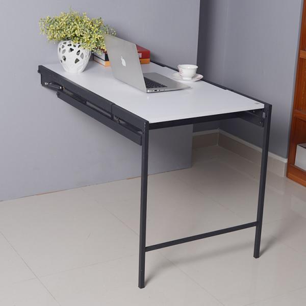 Quality 4 Tier 75cm Leg 18KG White MDF Board Wall Folding Dining Table for sale