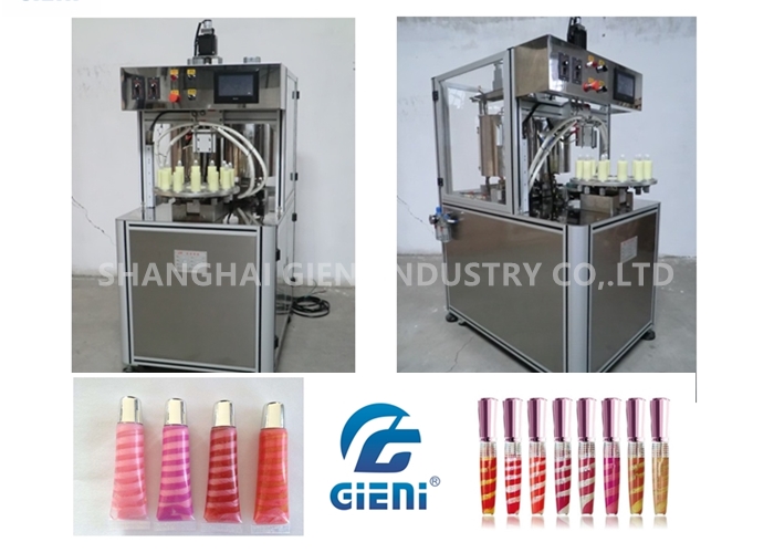 Maximum 110 Degree Tank Tempeerature Spiral Lip Gloss Filling Machine