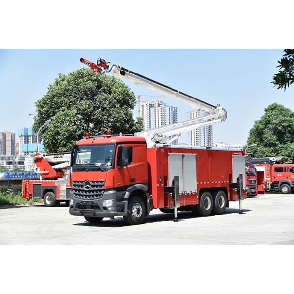 Quality Mercedes Benz 25m Aerial Fire Truck Spraying Water / Foam / Powder for sale