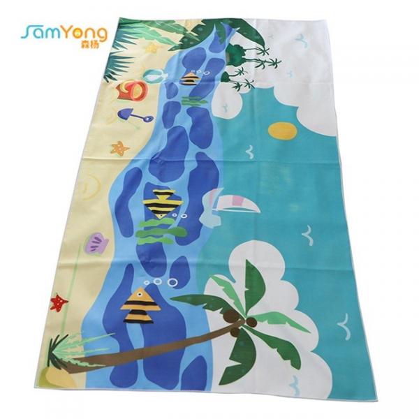 Quality Custom Printed Sand Repellent Beach Towel Palm Tree For Surfing for sale