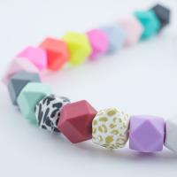China 17mm Hexagon Silicone Teething Bead Eco Friendly Safety Chewable For Baby Teething factory