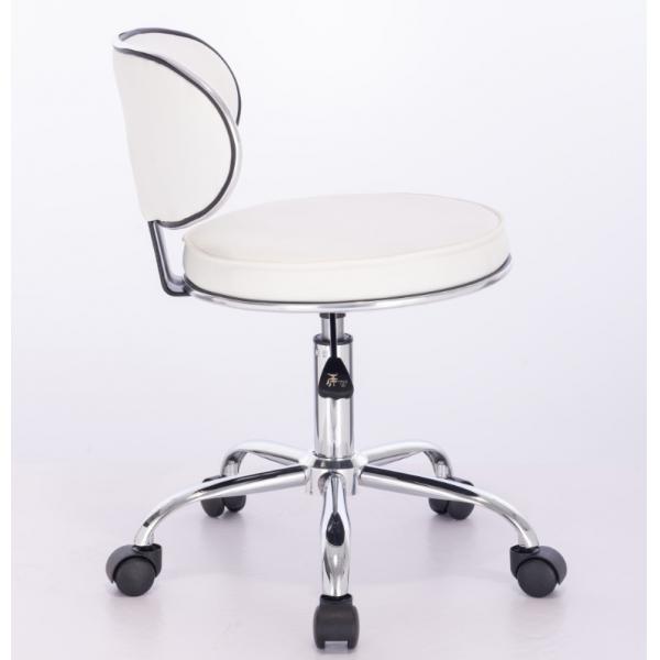 Quality Leather Modern Upholstered Office Chair 46.5-57.5cm Round Frame With Swivel for sale