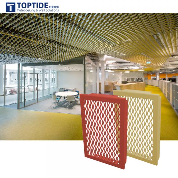 Quality Interior Architectural White Slat Metal Panel Board Decorative Mesh Suspended T Bar Ceiling Installation for sale