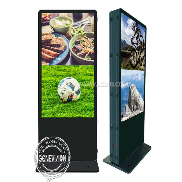 75" 4K Dual Screen WIFI Digital Signage Interactive Digital Totem Touch ...