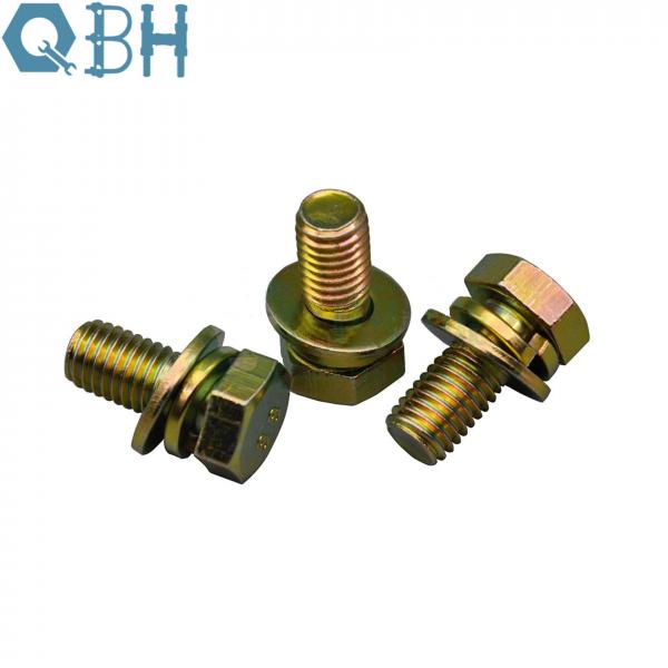 Quality YZP Surface Hexagon Head Bolt Combination Screw Single Coil Plain Washer for sale