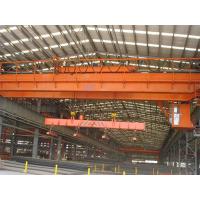 China High Lifting Height Double Girder Overhead Crane With Electromagnetic Hanging Beam factory