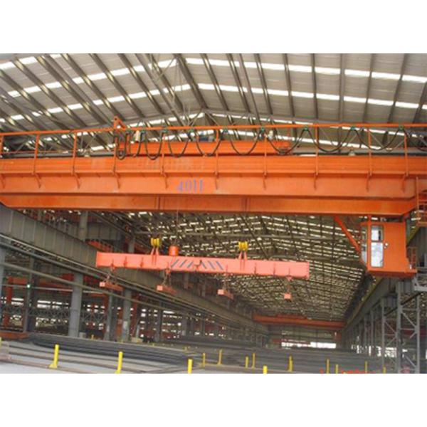Quality High Lifting Height Double Girder Overhead Crane With Electromagnetic Hanging Beam for sale