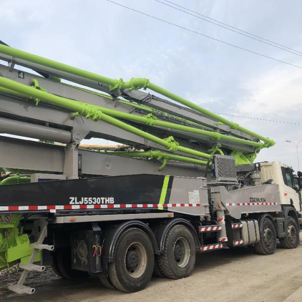 Quality Large 56m Used Concrete Pump Truck 600L Hopper Well Maintenanced for sale