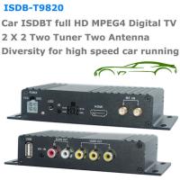 China ISDB-T9820 Car ISDB-T Two tuner Two Antenna HD MPEG4 TV receiver for Brazil Peru Chile Costa Rica factory