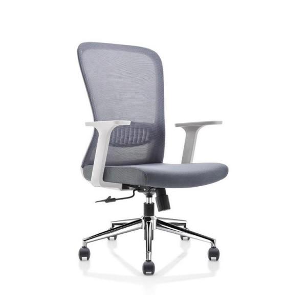 Quality Grey White Mesh Office Chair Fabric Height Adjustment Staff Computer Chair for sale