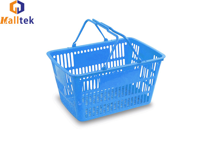 China HDPP Plastic Hypmarket Handheld Shopping Baskets for sale