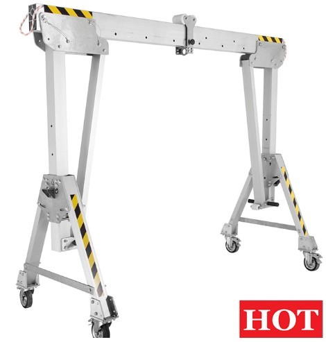 Quality Warehouse Use Mini Portable Aluminum Gantry Crane With Hand Chain Block for sale