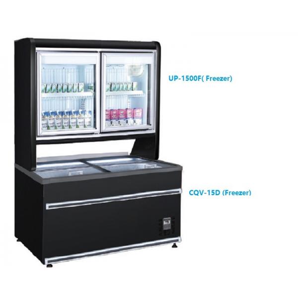 Quality 1200L R290 Commercial Refrigerator Freezer Combo Glass Door Supermarket for sale