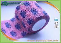 China Pink Colour paw printing Veterinary Non Woven Self Adhesive Flexible Wrapping Bandage Coflex Pet Bandage factory
